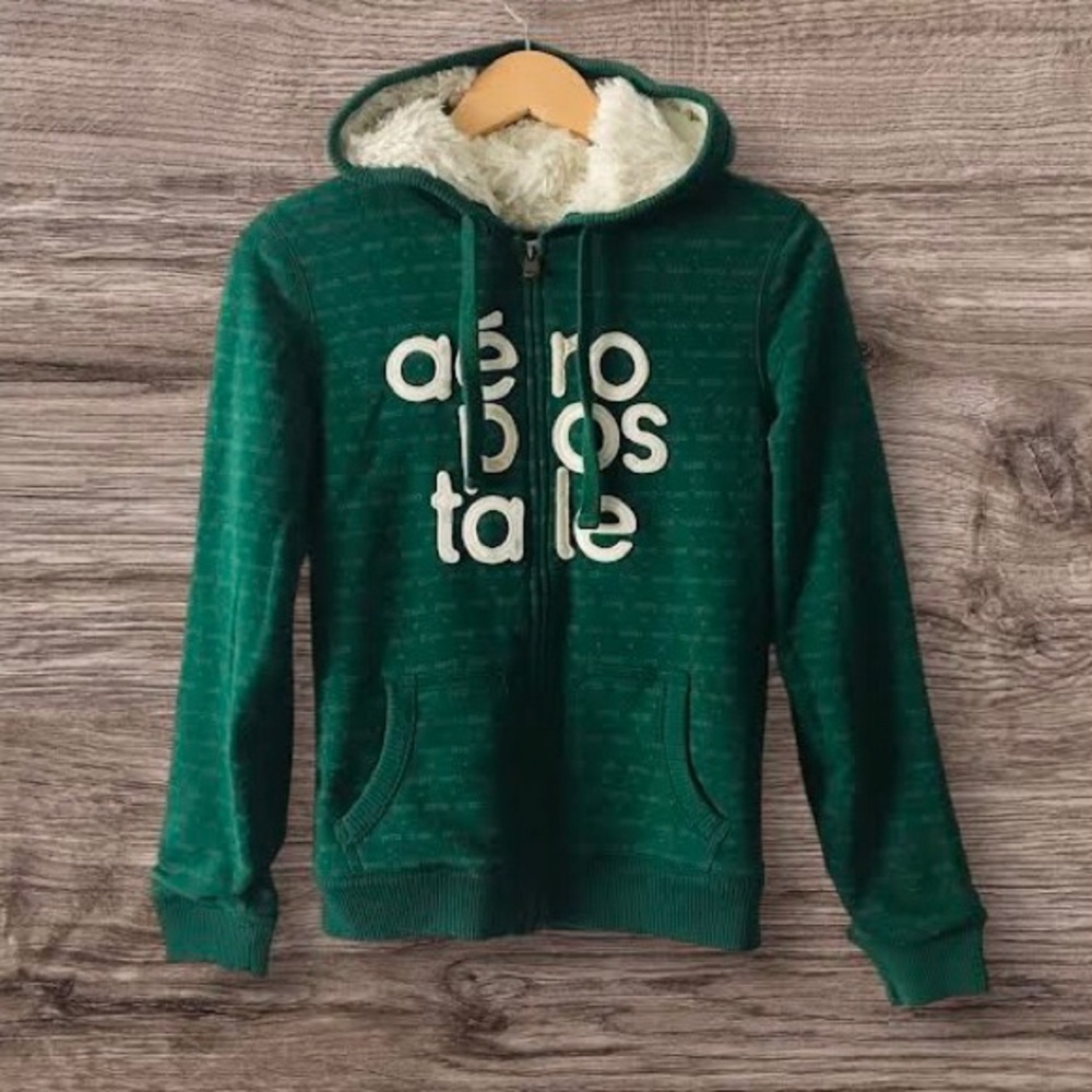 Y2K Aeropostale Fuzzy Full Zip Vintage Hoodie